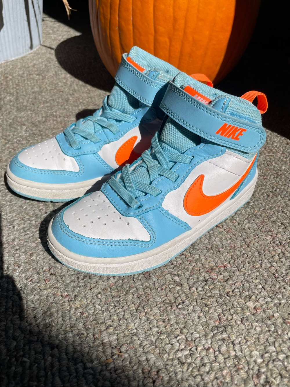 Nike Court Borough Mid 2 Aquarius Blue Orange HF4792-407 11C